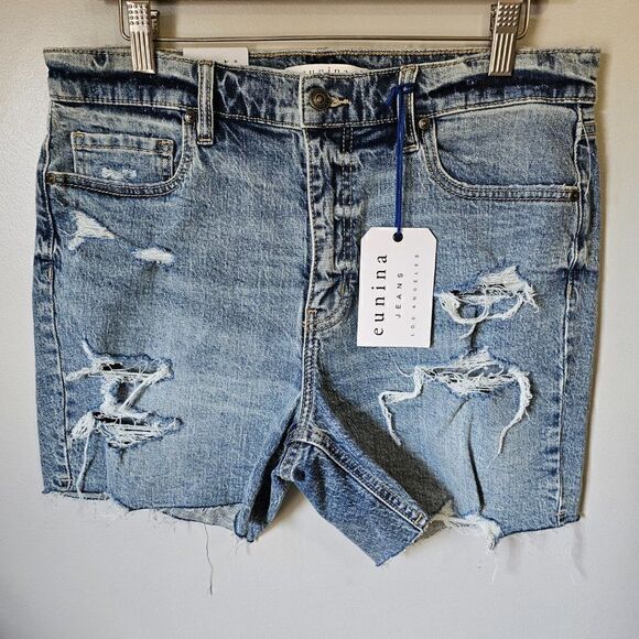 NWT EUNINA KAILEY HIGH RISE BIKER SHORT SIZE L JUNIORS 29/30 WOMENS - Picture 1 of 16